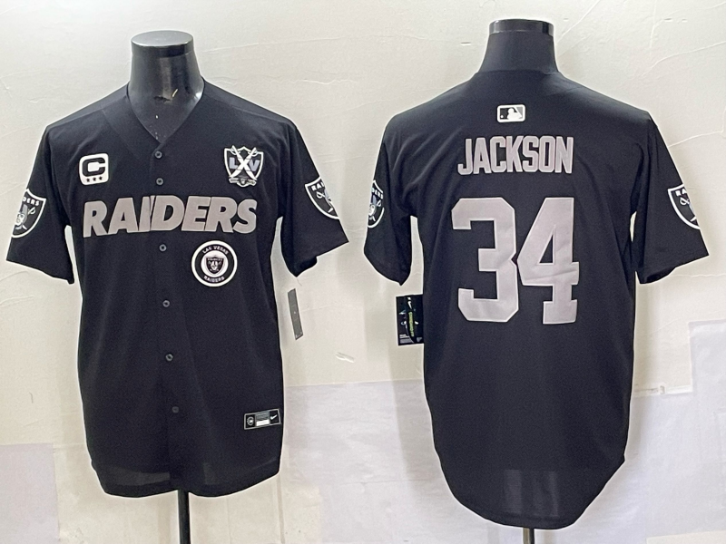 Men Oakland Raiders 2 jackson Black 2025 Nike NFL jersey 001